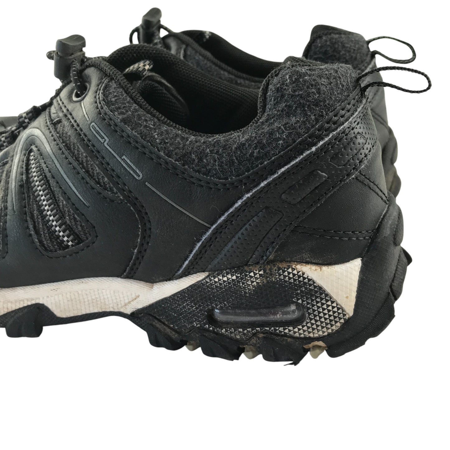 Graceland hiking shoe size 6.5 black with white detailing non tying