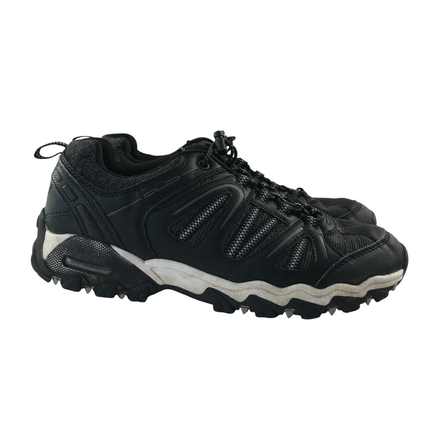 Graceland hiking shoe size 6.5 black with white detailing non tying