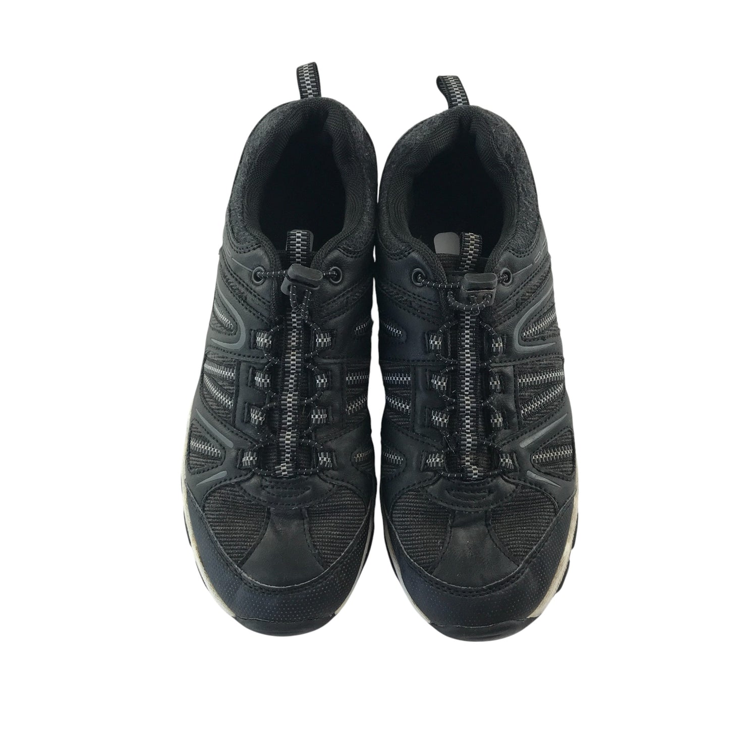 Graceland hiking shoe size 6.5 black with white detailing non tying