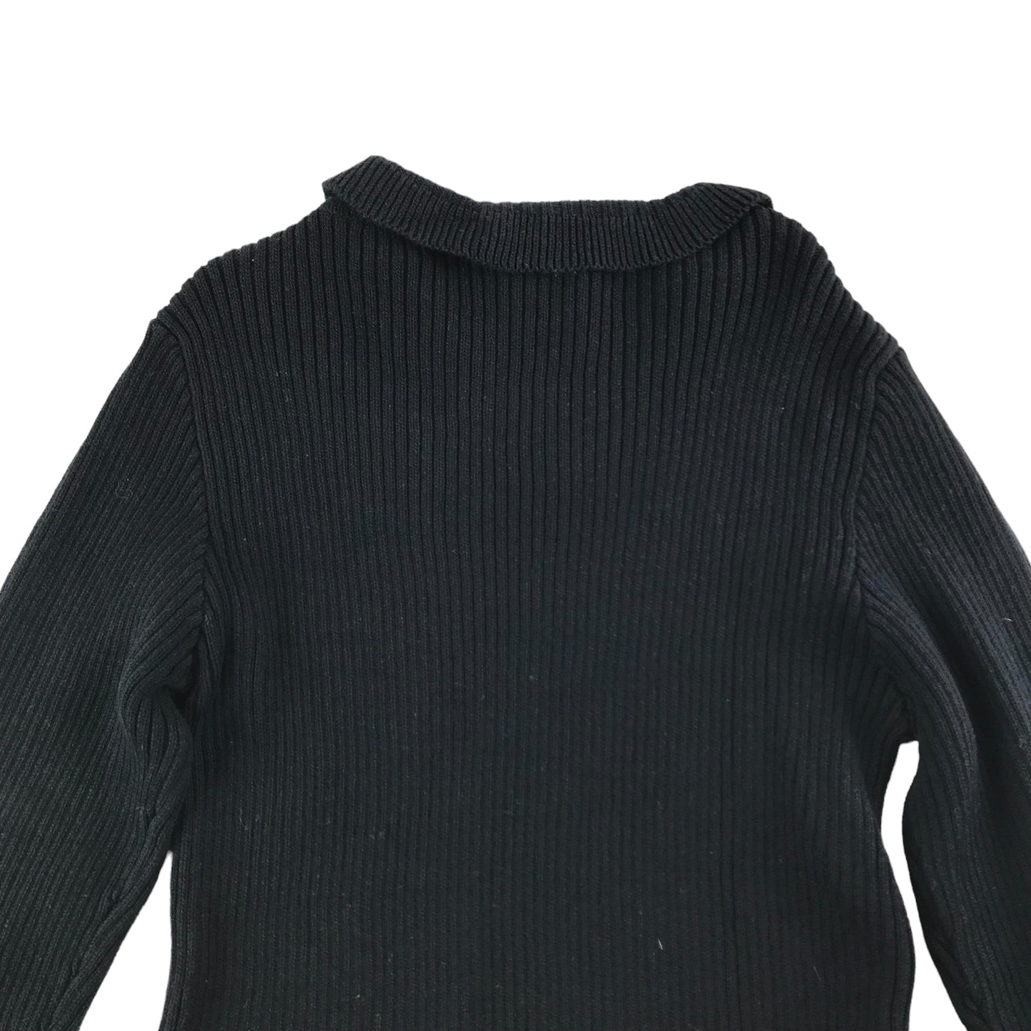 Matalan Light Jumper Age 7 Black Frilled Sleeves and Collar