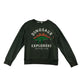 H&M Sweater Age 7 Khaki Green Sequin Dinosaur Jersey Cotton