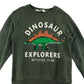 H&M Sweater Age 7 Khaki Green Sequin Dinosaur Jersey Cotton