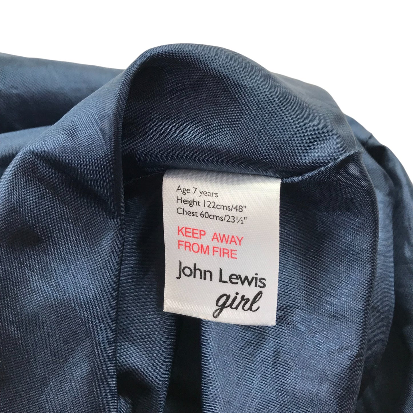 John Lewis dress 6-7 years navy blue velvet-style panelled A-line with sequins