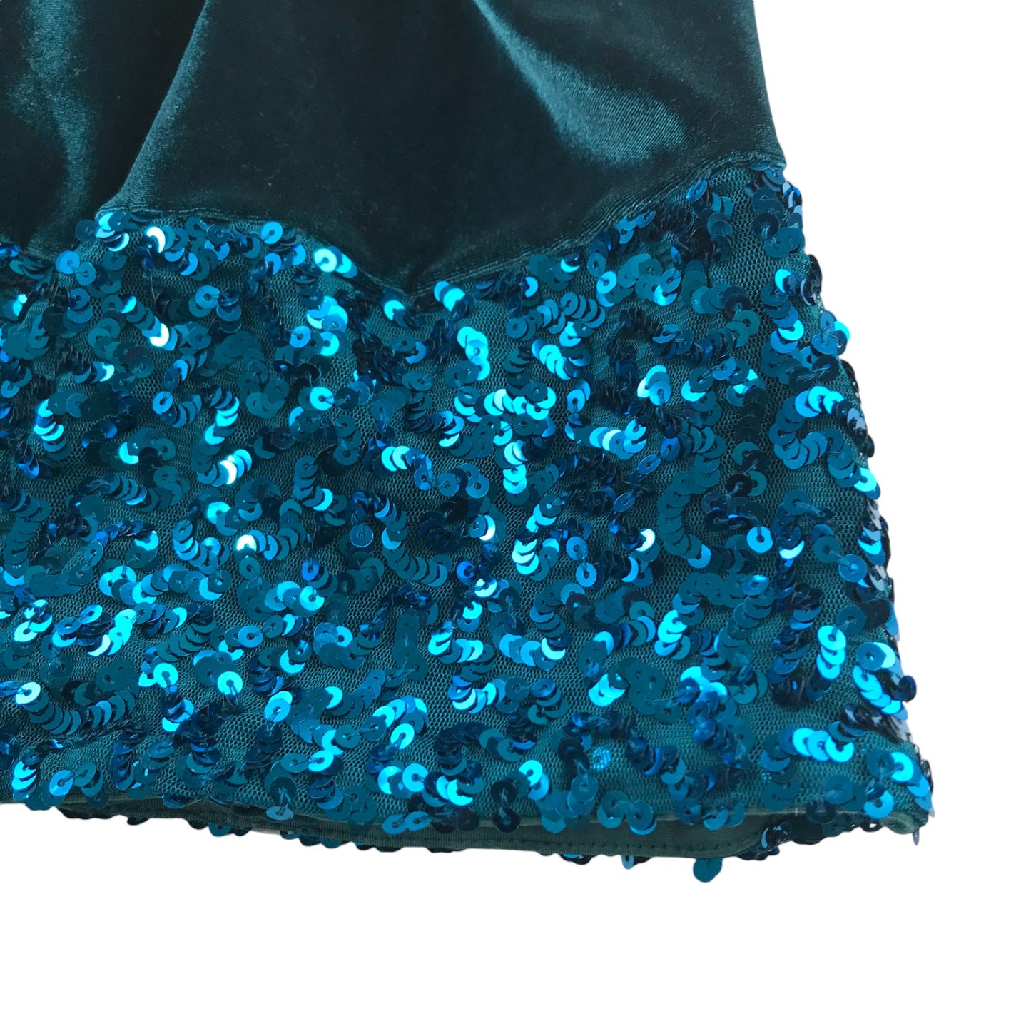 M&S dress 9-10 years teal blue velvety sequin partywear