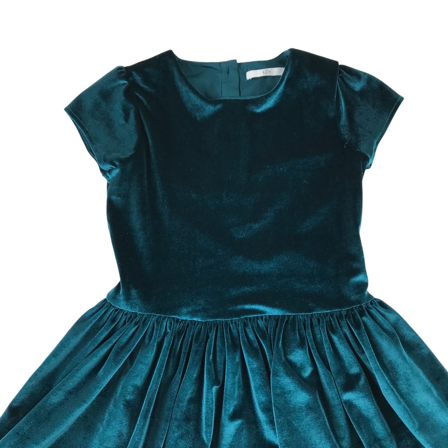 M&S dress 9-10 years teal blue velvety sequin partywear