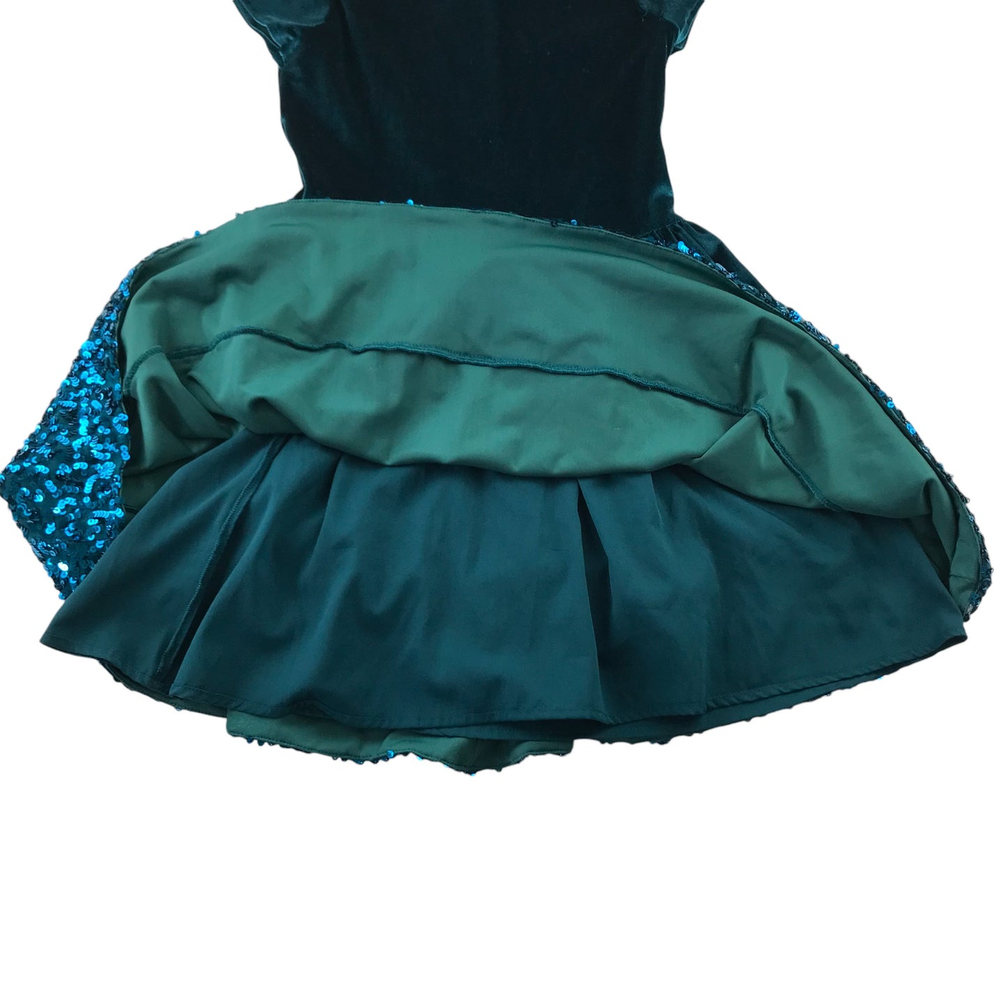 M&S dress 9-10 years teal blue velvety sequin partywear