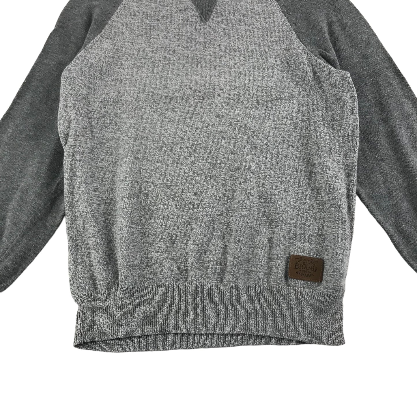 F&F Jumper Age 7 Grey Tone Plain Long Sleeve Knit