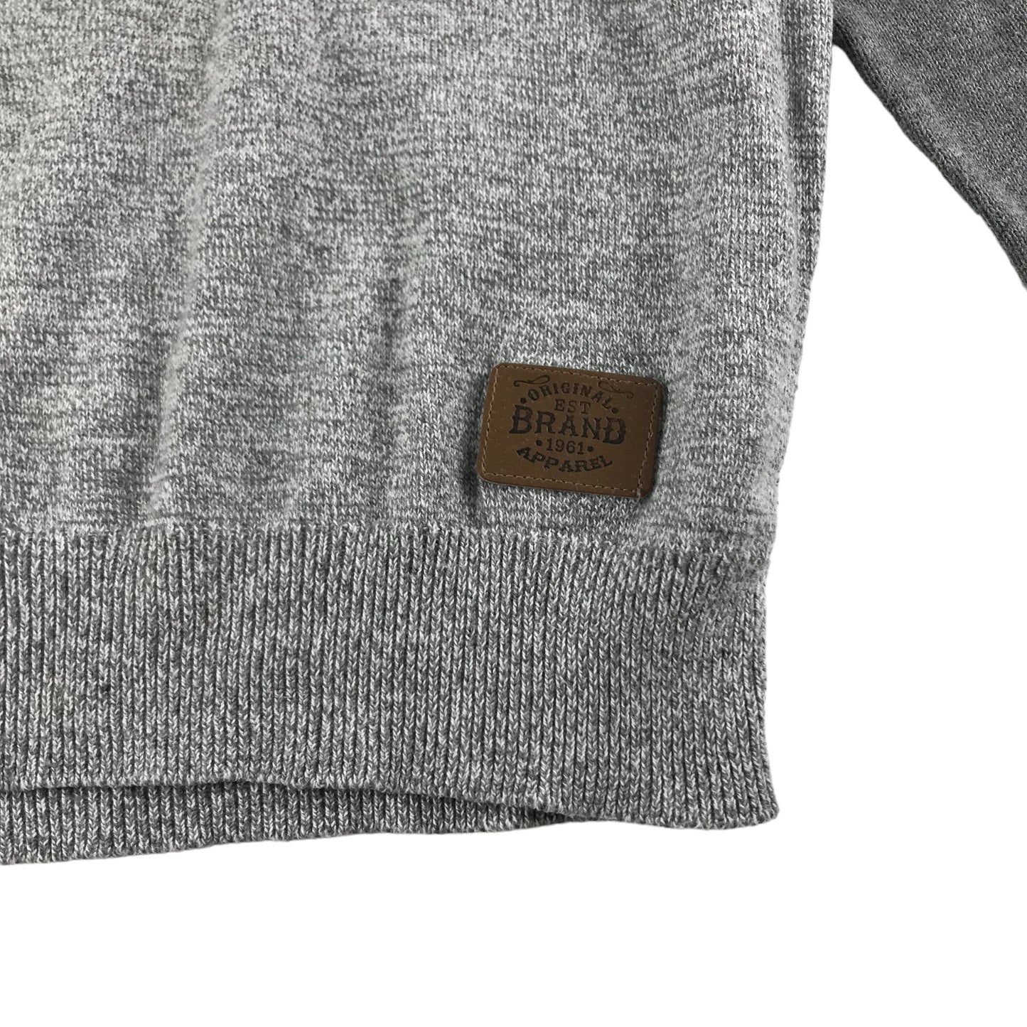 F&F Jumper Age 7 Grey Tone Plain Long Sleeve Knit