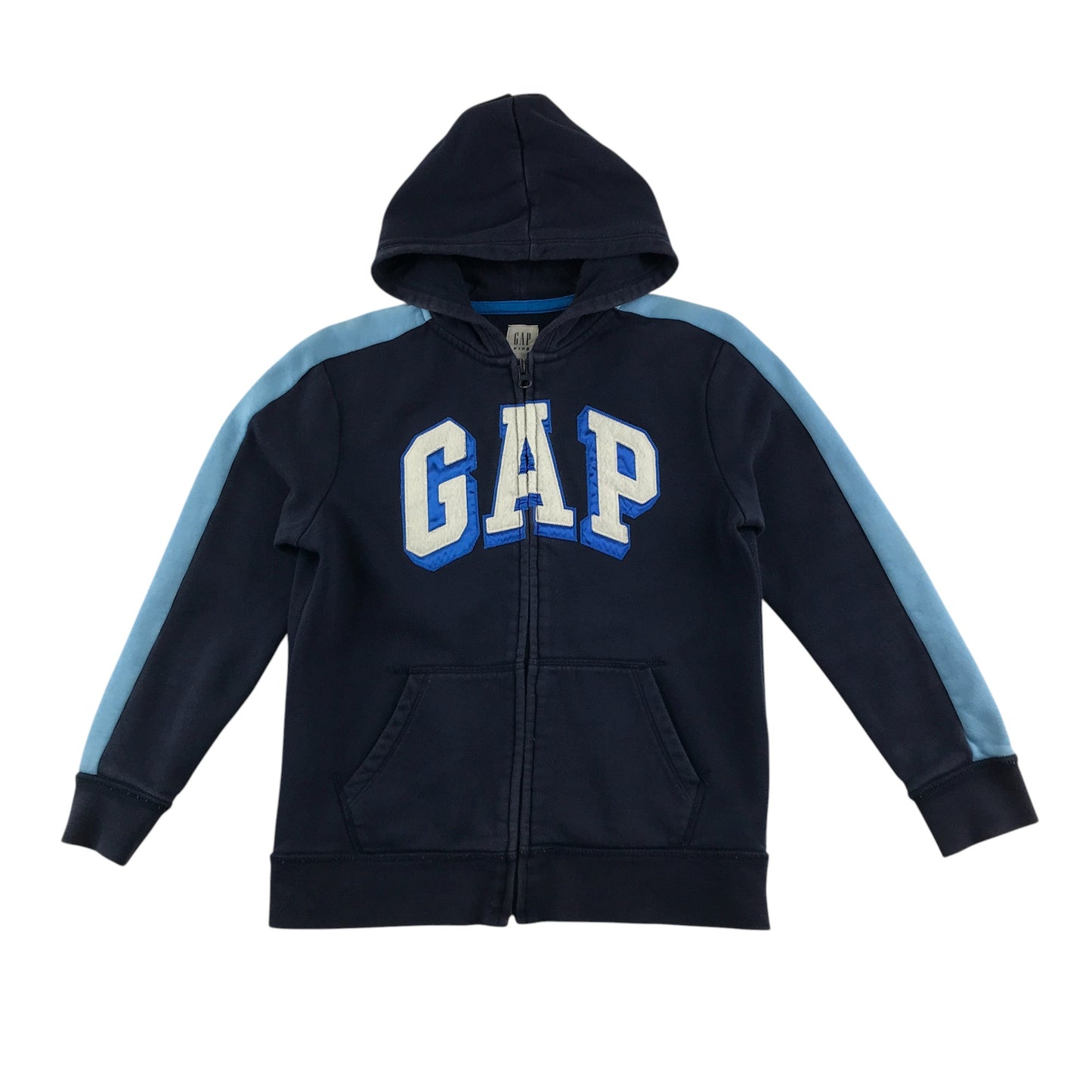 GAP hoodie 9-10 years navy long sleeve zip up with logo