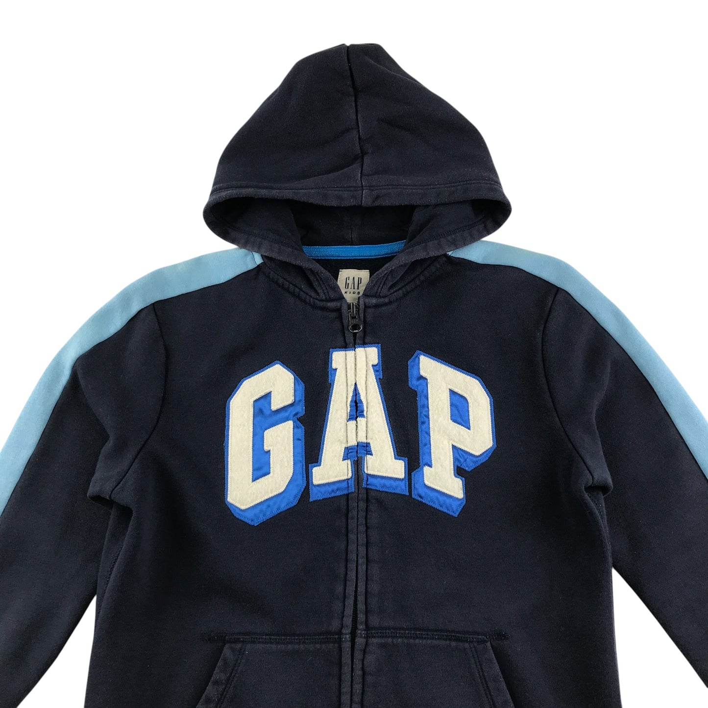 GAP hoodie 9-10 years navy long sleeve zip up with logo
