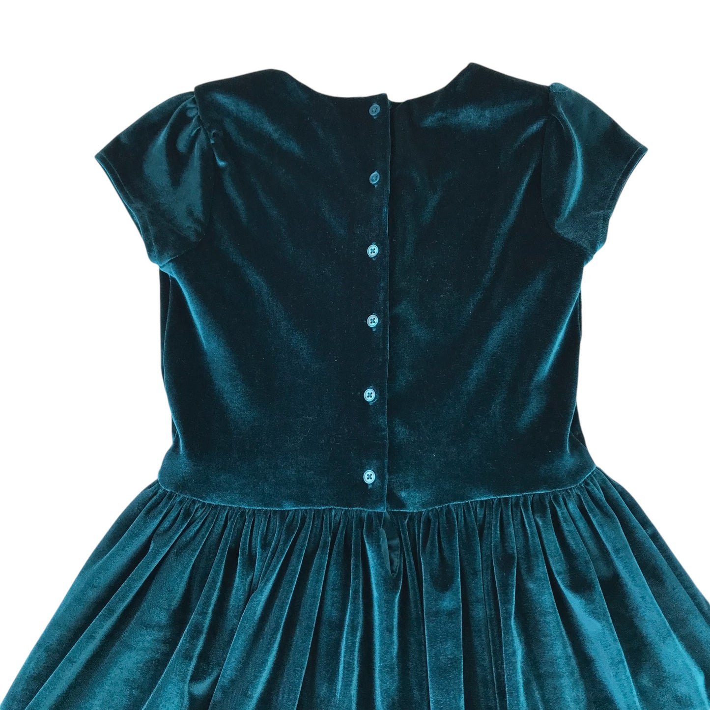 M&S dress 9-10 years teal blue velvety sequin partywear