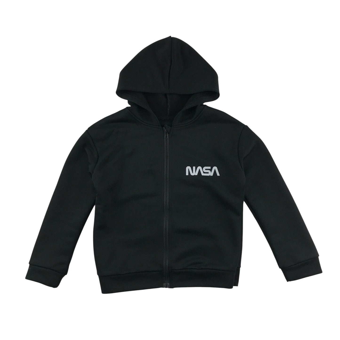 Shein hoodie 9-10 years black long sleeve zip up with NASA text