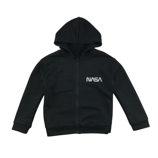 Shein hoodie 9-10 years black long sleeve zip up with NASA text