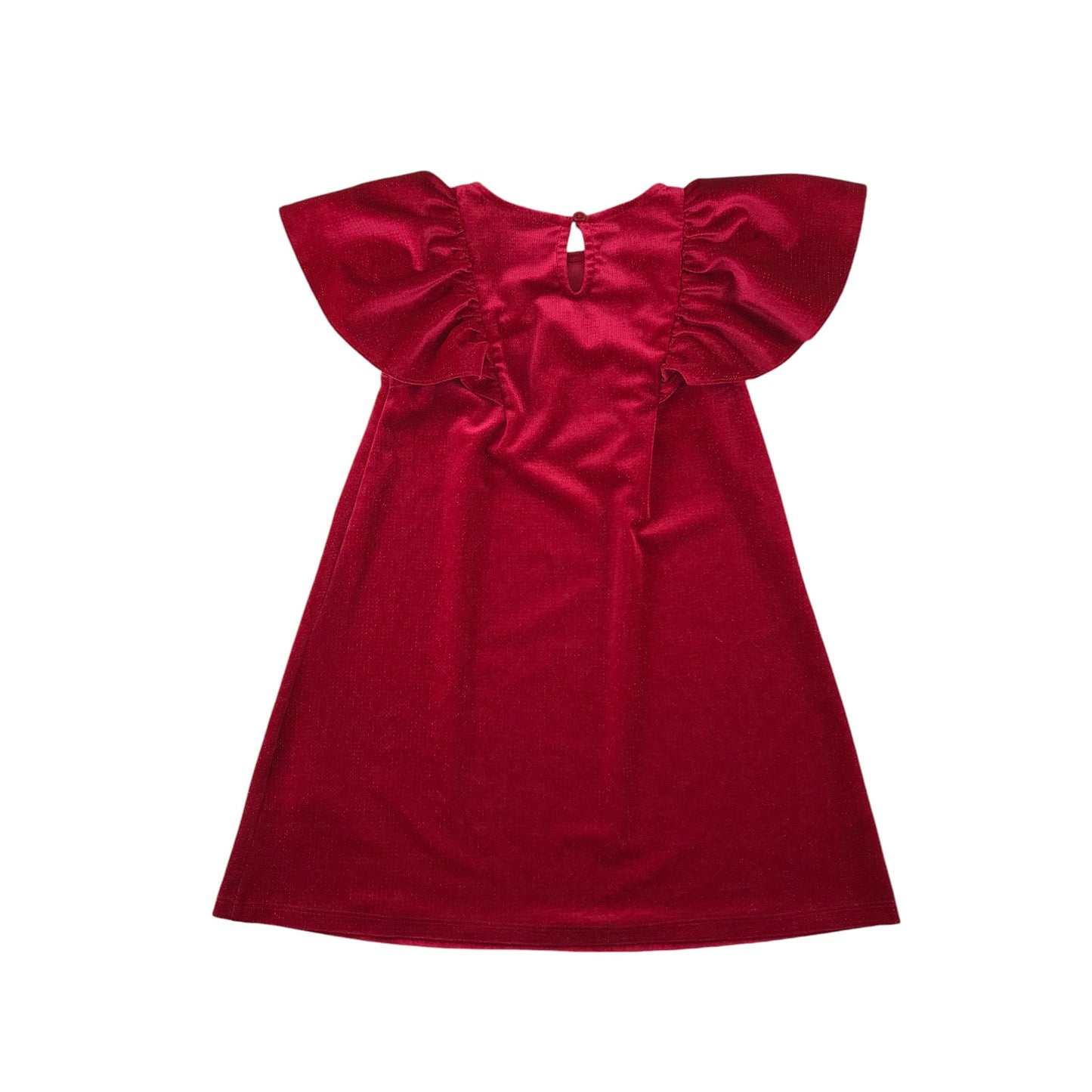 Matalan dress 5-6 years red velvety A-line chemise style with butterfly sleeves