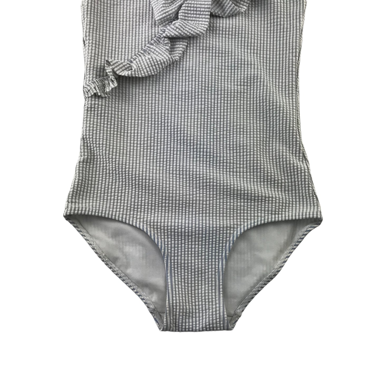 H&M swimsuit 9-10 years grey and white stripy one piece cossie