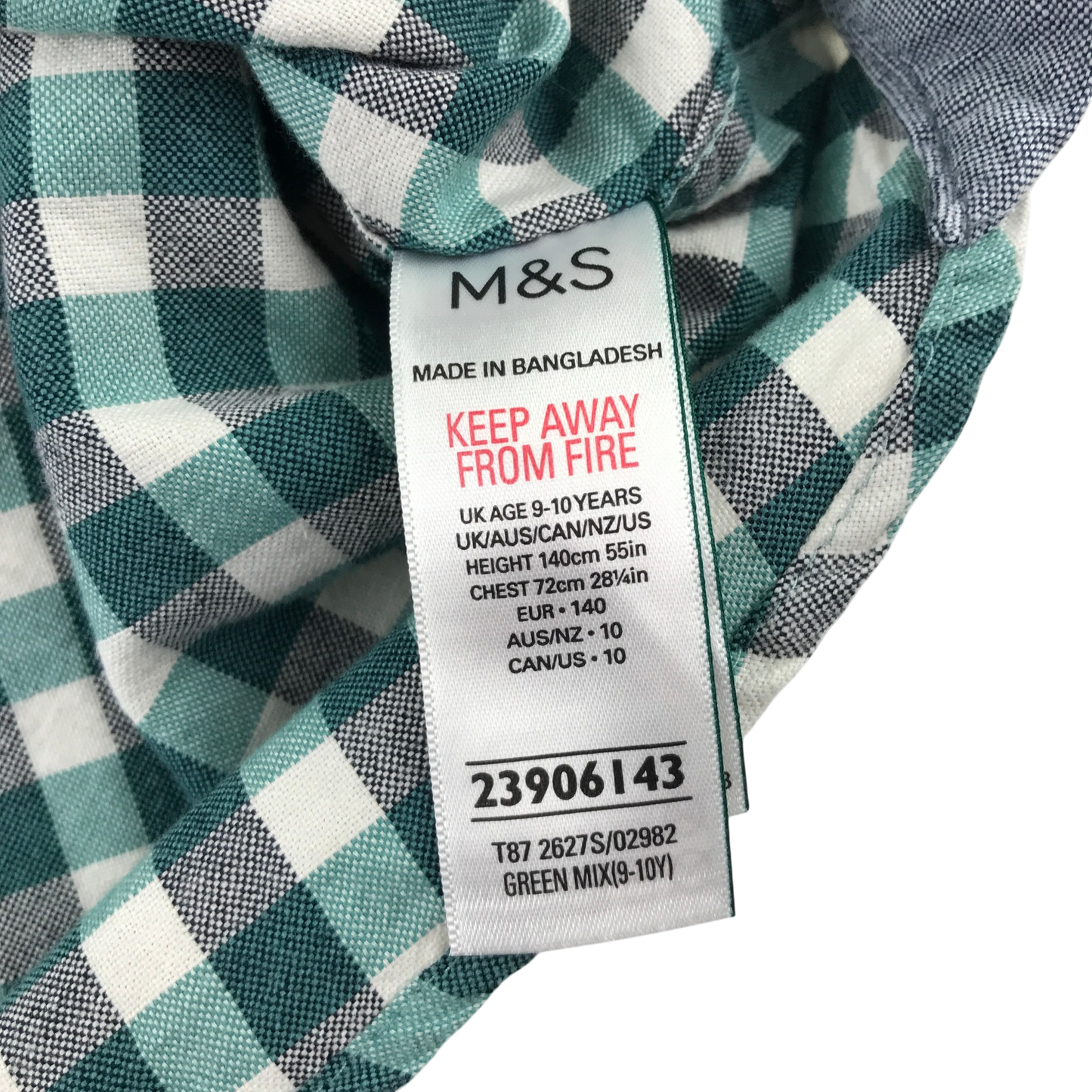 M&S 9-10 years green shirt