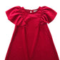 Matalan dress 5-6 years red velvety A-line chemise style with butterfly sleeves