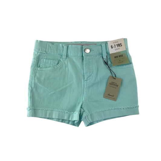 Primark shorts 6-7 years light blue denim mid rise adjustable waist