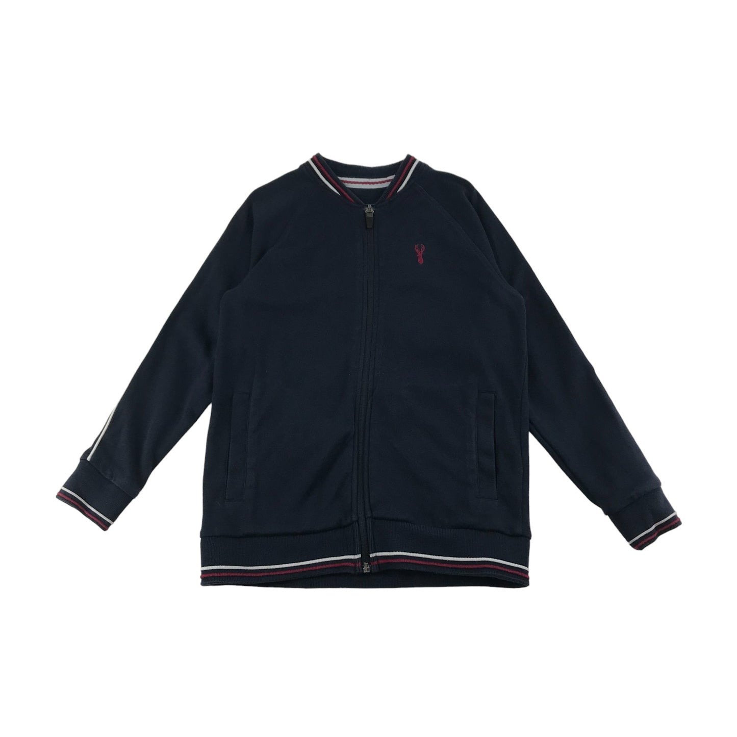 Next Sweater Age 7 Navy Blue Full Zipper Jersey