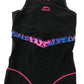 Slazenger swimsuit 9-10 years black pink and blue decorated shorts bottom one piece cossie