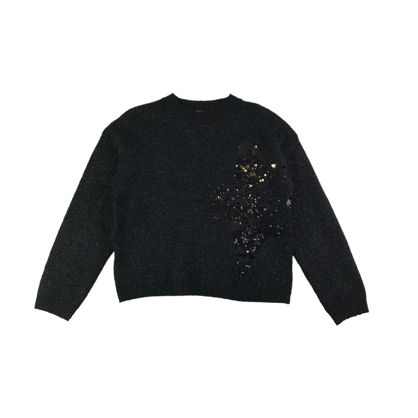 Next Jumper Age 8 Black Sparkly Sequin Star