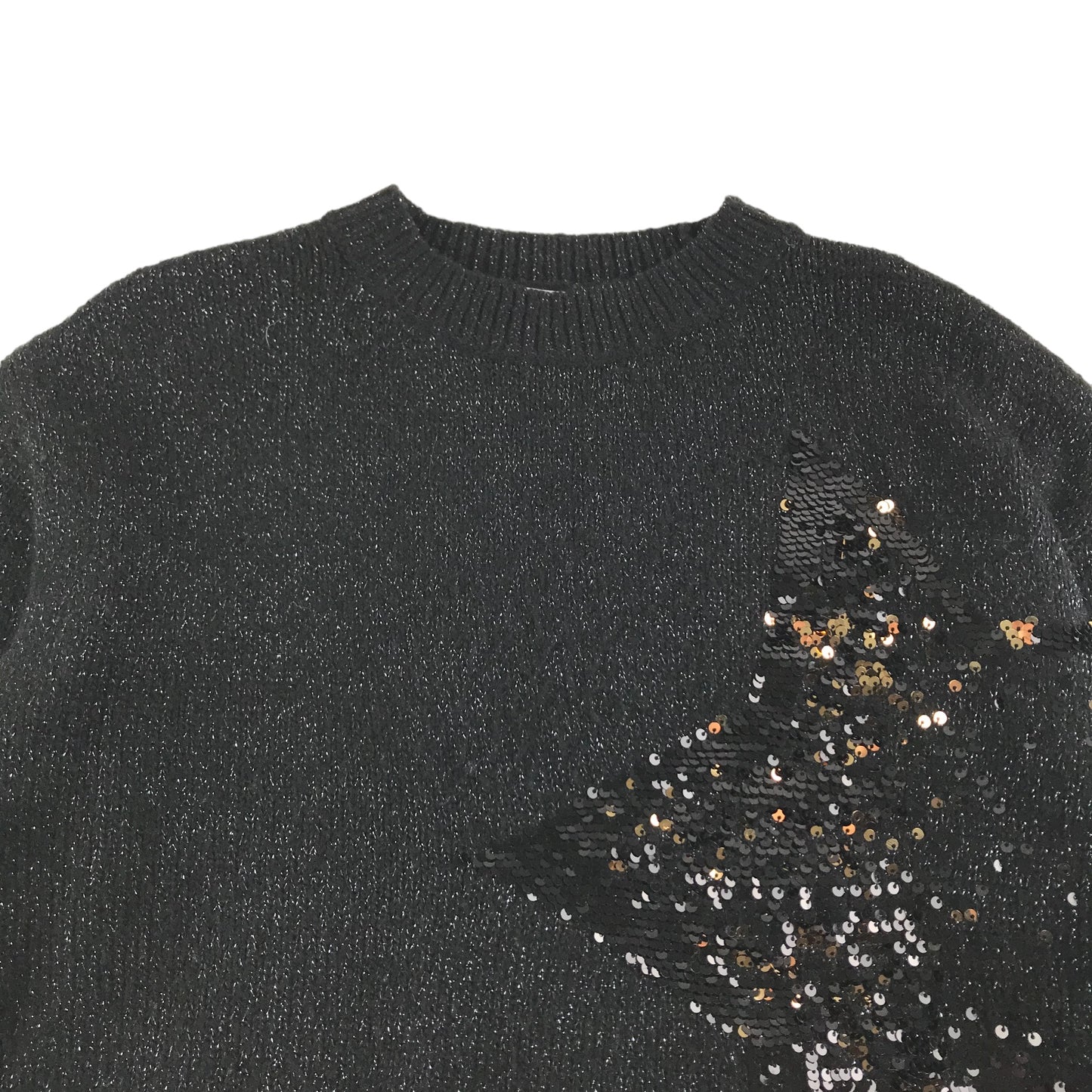 Next Jumper Age 8 Black Sparkly Sequin Star