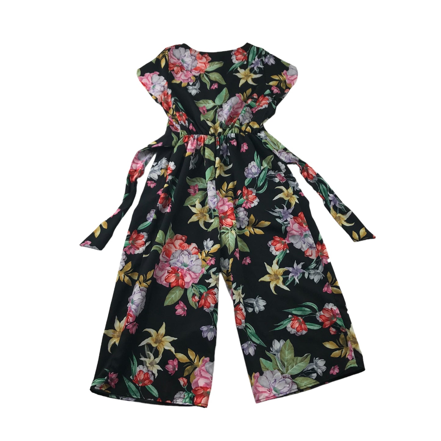 Next Jumpsuit Age 6 Black and Multicolour Floral wide leg