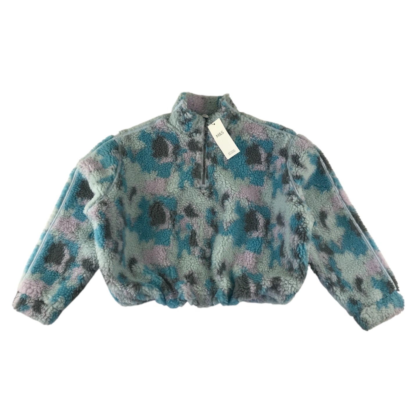 M&S fleece 10-11 years blue and grey fluffy