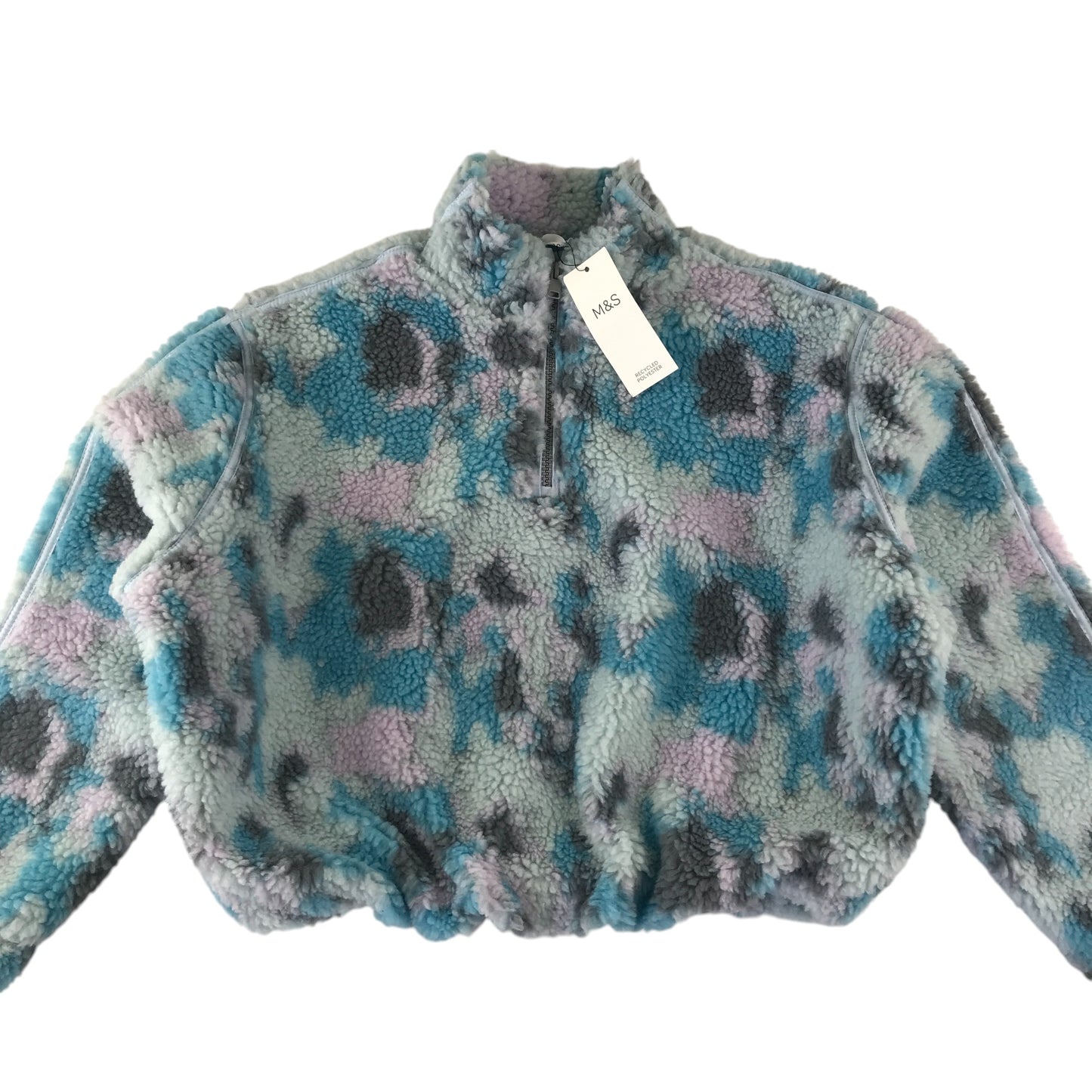 M&S fleece 10-11 years blue and grey fluffy