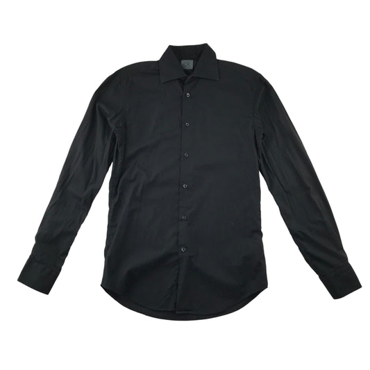 Calvin Klein Shirt Adult S Black 15.5 Inch Neck Plain Button-Up cotton