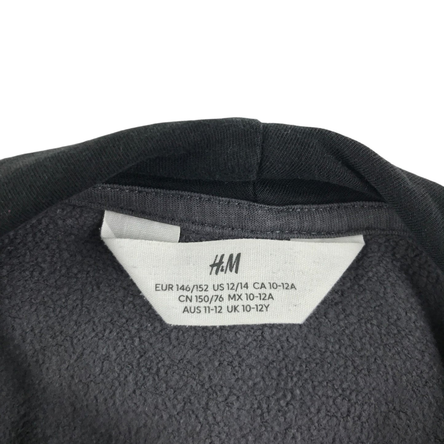 H&M hoodie 11-12 years dark grey smoke style pattern