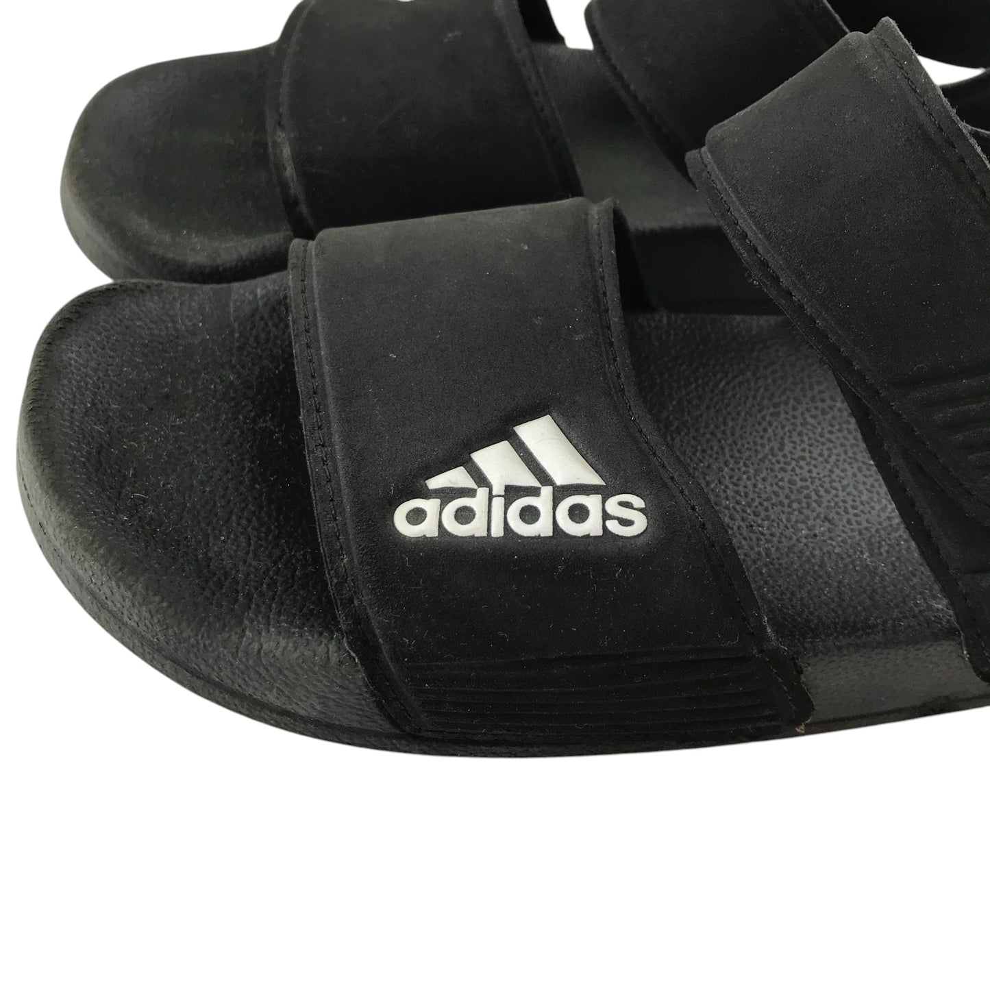 Adidas sandals shoe size 2 black foam with hook and loop straps