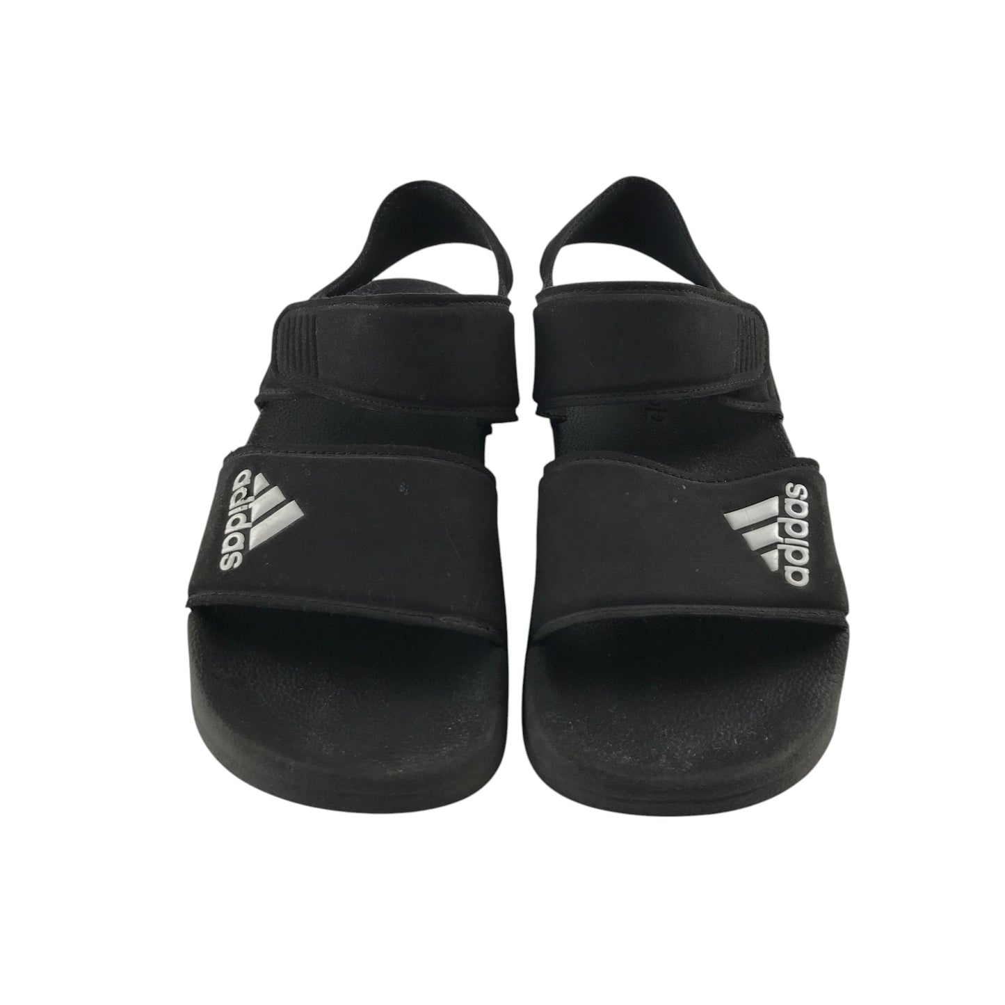 Adidas sandals shoe size 2 black foam with hook and loop straps