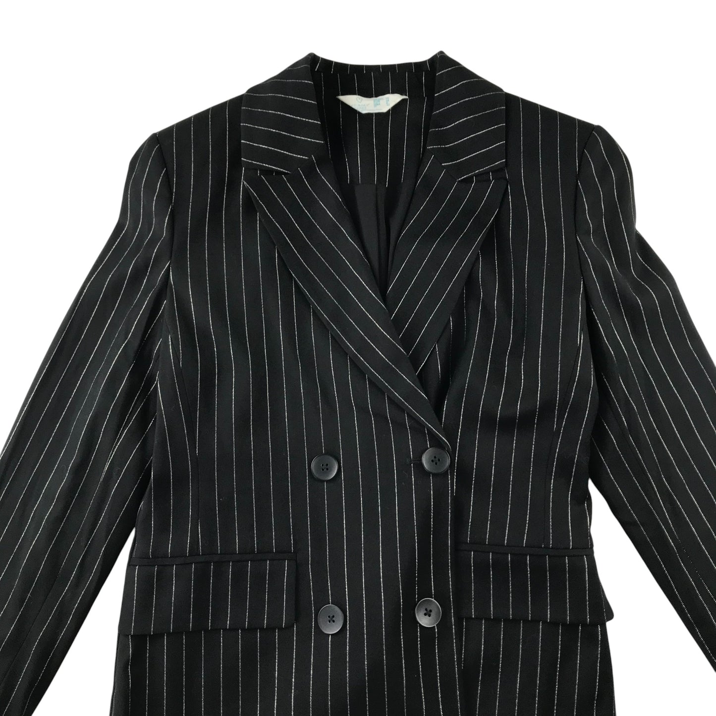 Primark suit womens size UK 10 black and white sparkly stripy slightly oversized