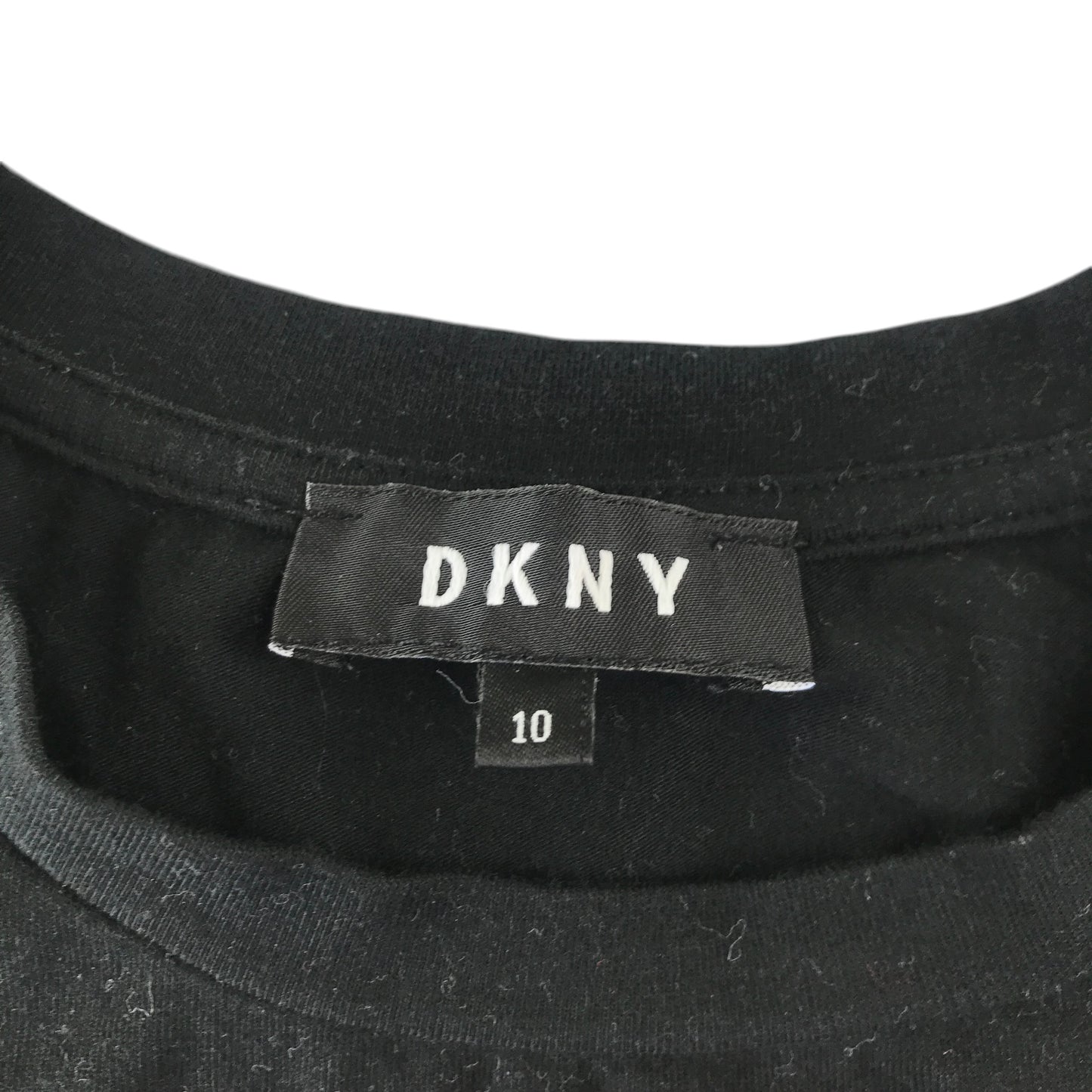 DKNY t-shirt 9-10 years black text graphic design cropped