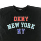 DKNY t-shirt 9-10 years black text graphic design cropped