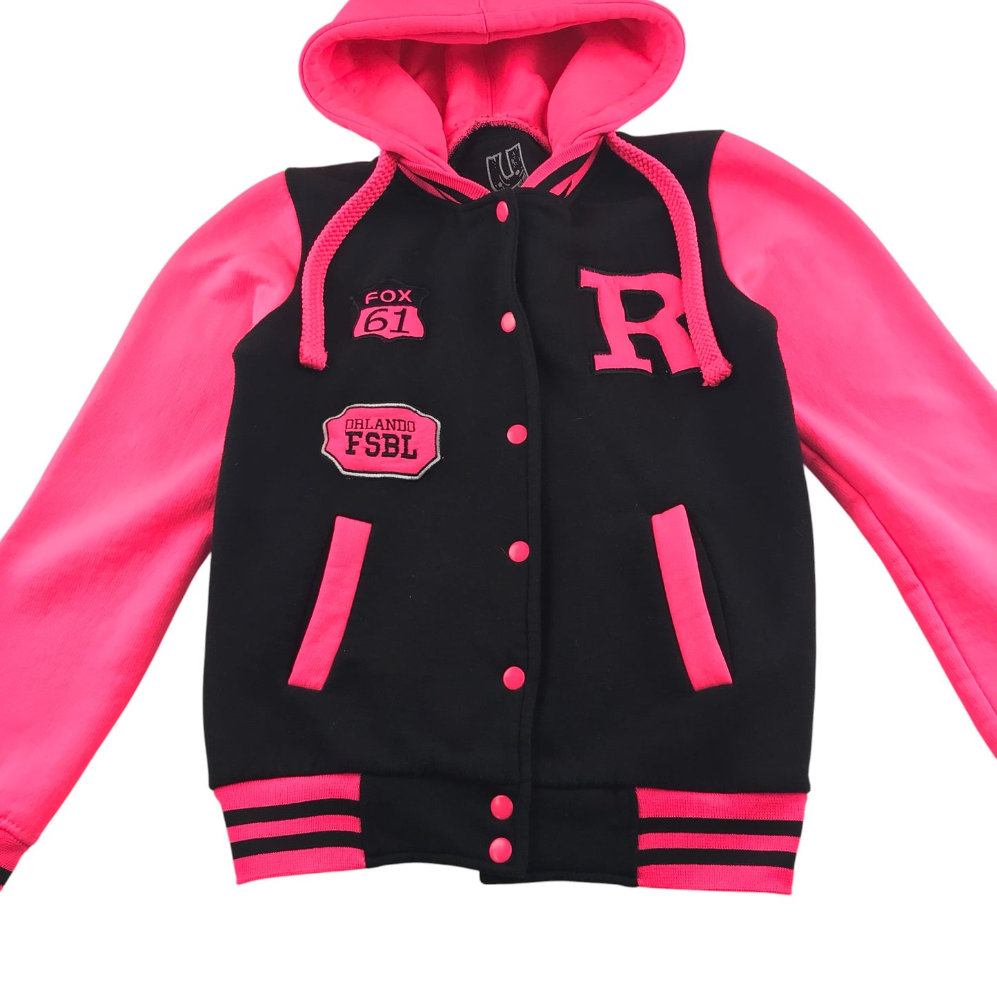 Urban Diva hoodie 11-13 years black and pink varsity jacket