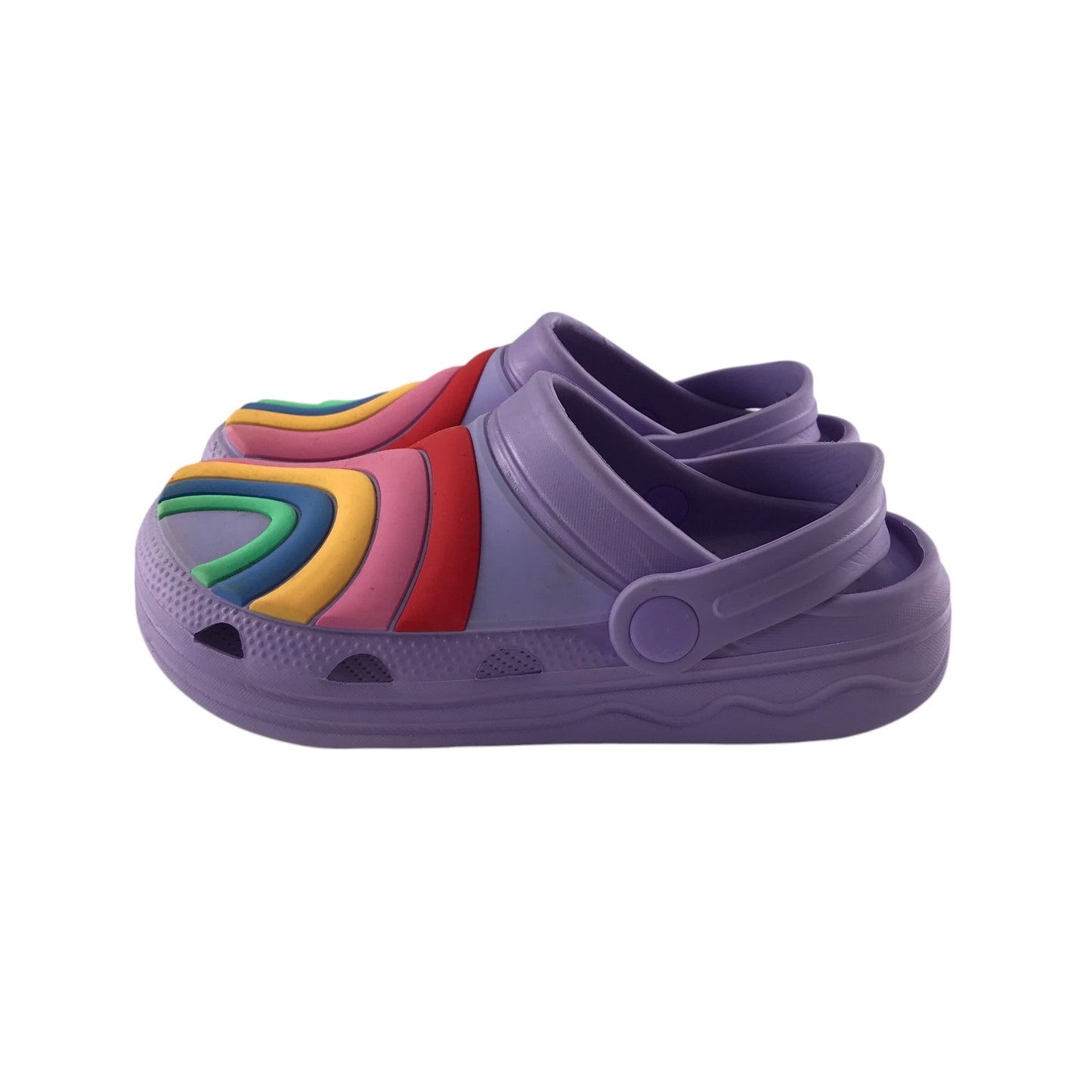 M&S clogs shoe size 13 junior lilac rainbows