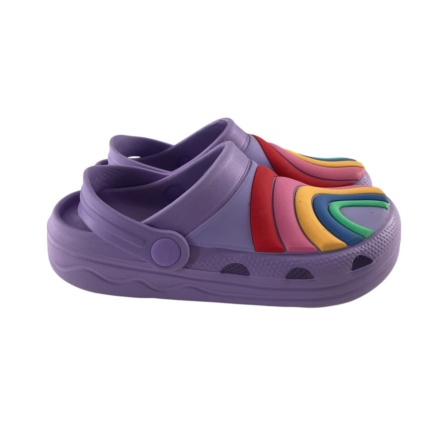 M&S clogs shoe size 13 junior lilac rainbows