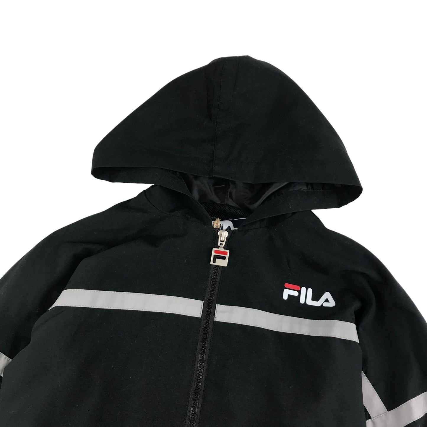 Fila Jacket Age 8 Black Light Hooded Windbreaker