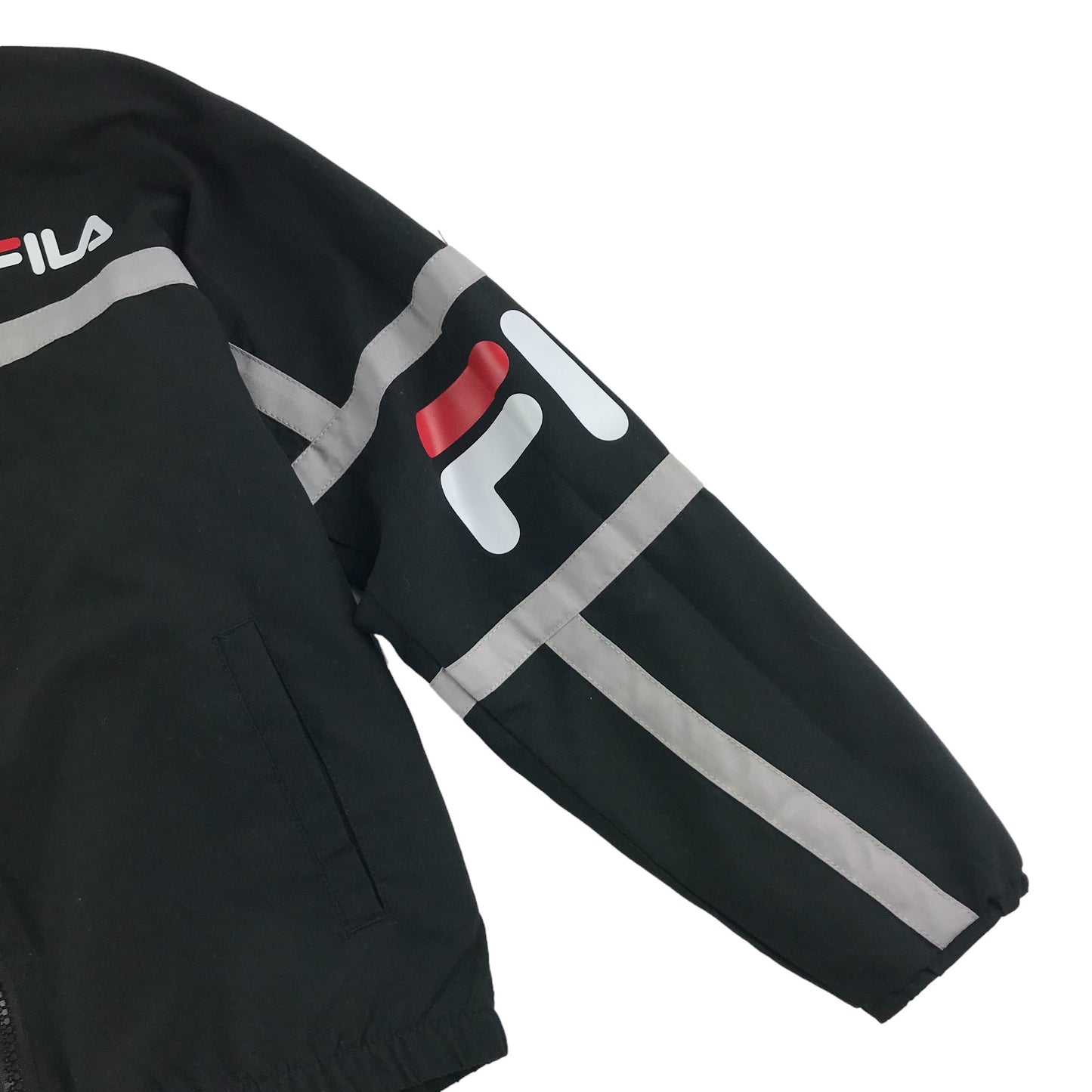 Fila Jacket Age 8 Black Light Hooded Windbreaker