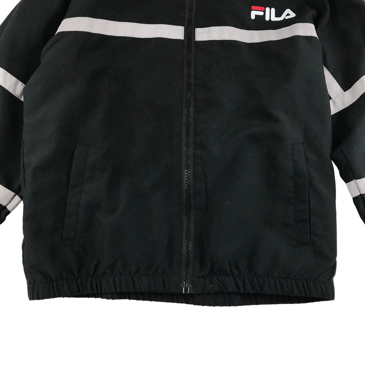 Fila Jacket Age 8 Black Light Hooded Windbreaker