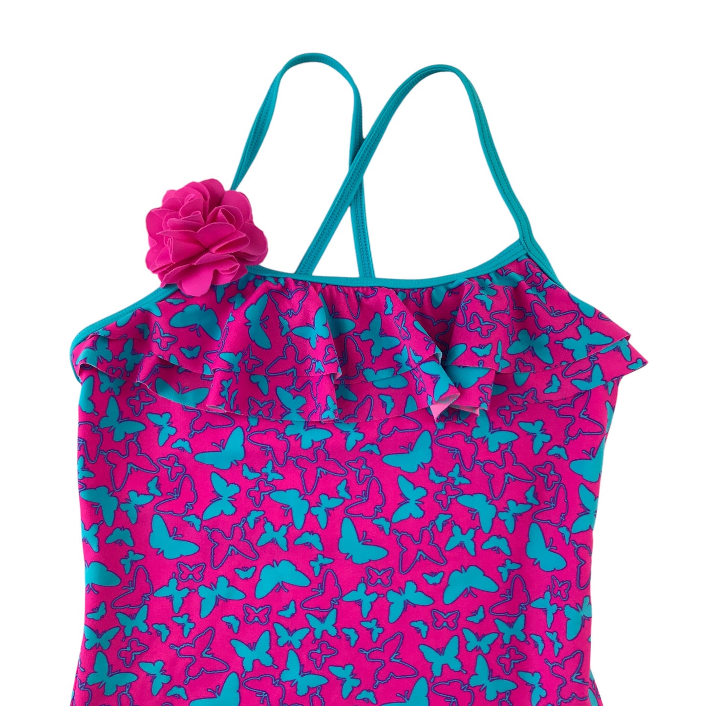 George swimsuit 9-10 years pink butterfly print one piece cossie