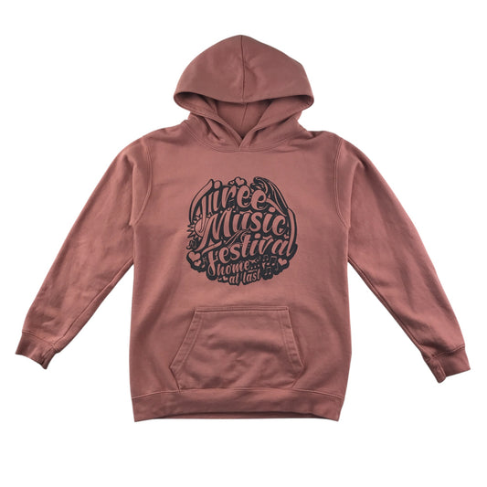 AWDis hoodie 12-13 years pink graphic design pull-over