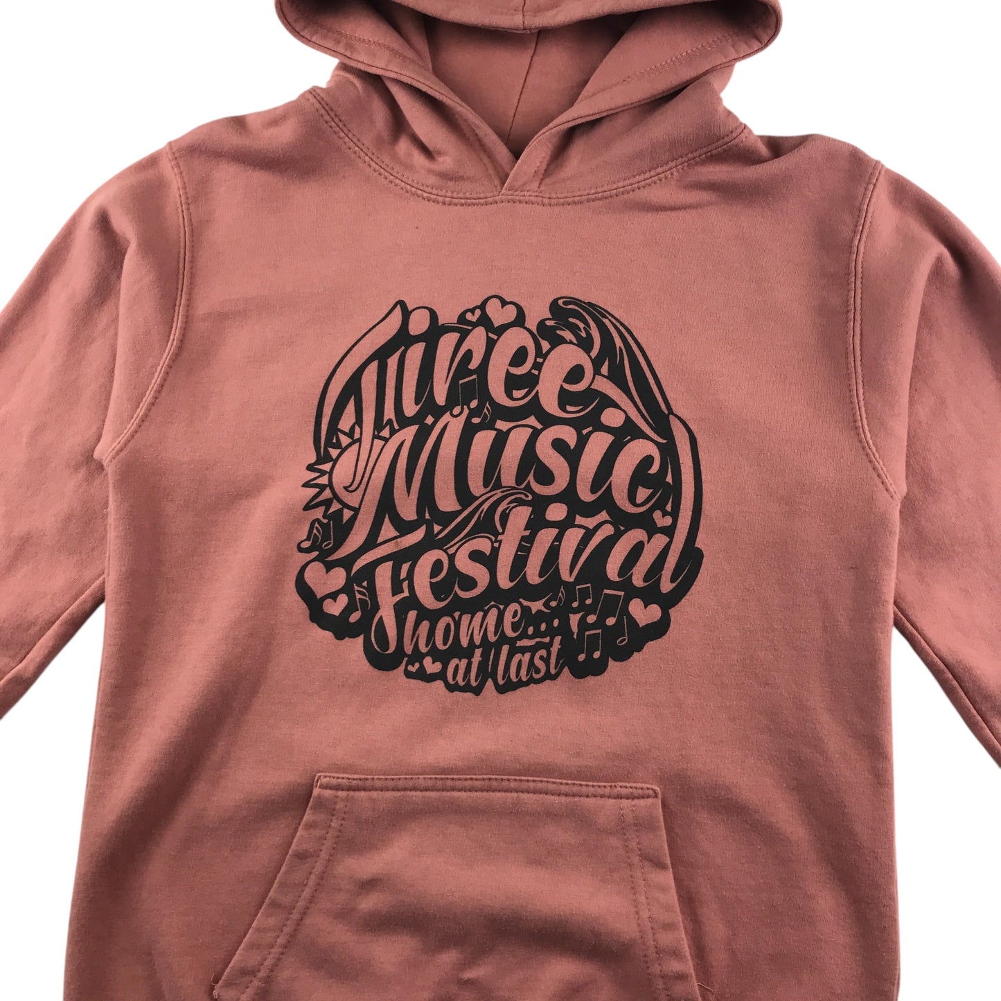 AWDis hoodie 12-13 years pink graphic design pull-over