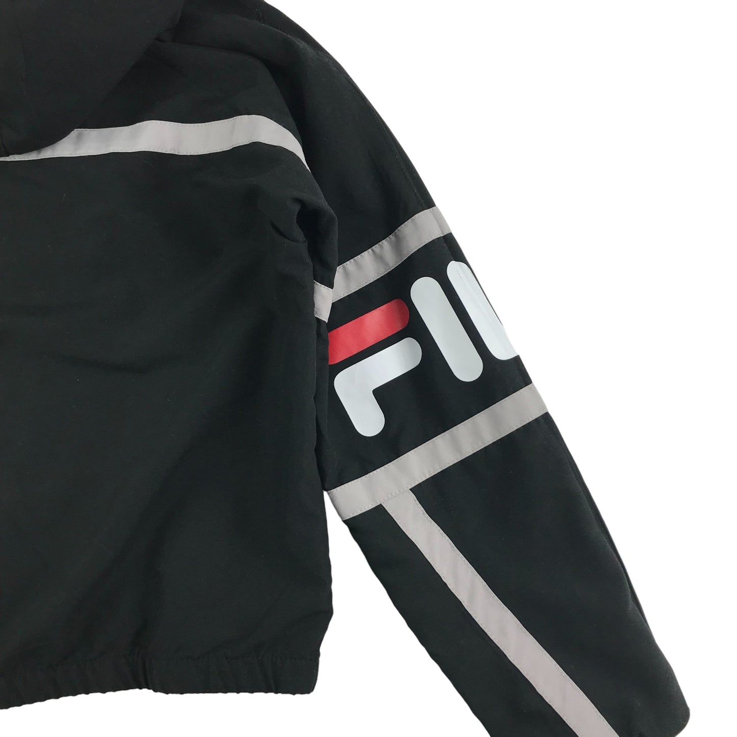 Fila Jacket Age 8 Black Light Hooded Windbreaker