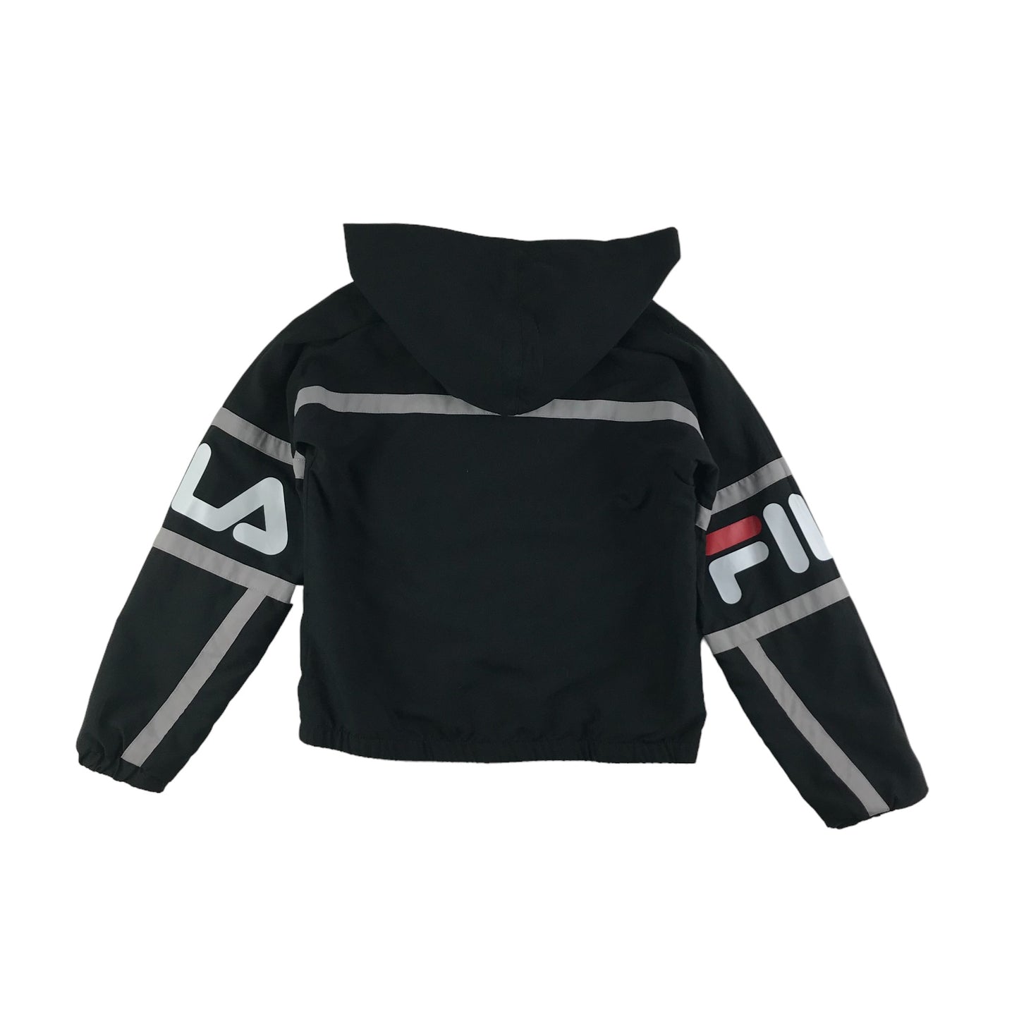 Fila Jacket Age 8 Black Light Hooded Windbreaker