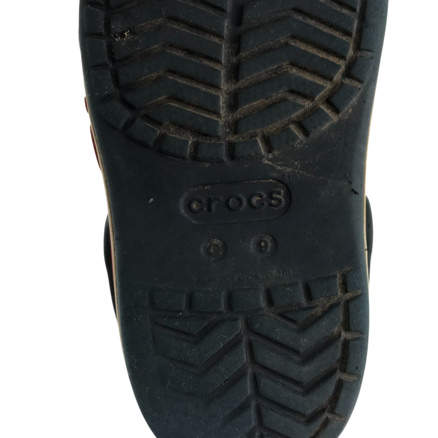 Crocs clogs shoe size 9 junior navy blue slip on sandals with ankle straps