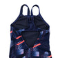 Decathlon swimsuit 10-11 years navy blue graphic print one piece cossie