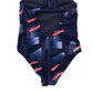 Decathlon swimsuit 10-11 years navy blue graphic print one piece cossie